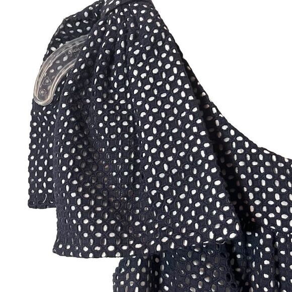 Marc By Marc Jacobs Eyelet One Shoulder Mini Dress in Navy Blue Women’s Size 2 - Picture 7 of 7